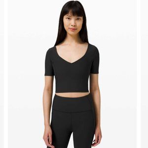 New Lululemon Ribbed Contoured V-Neck Yoga Short Sleeve Cropped Top 6